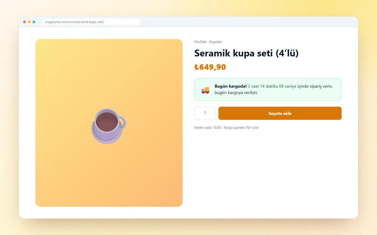 “Bugün kargoda” geri sayımı