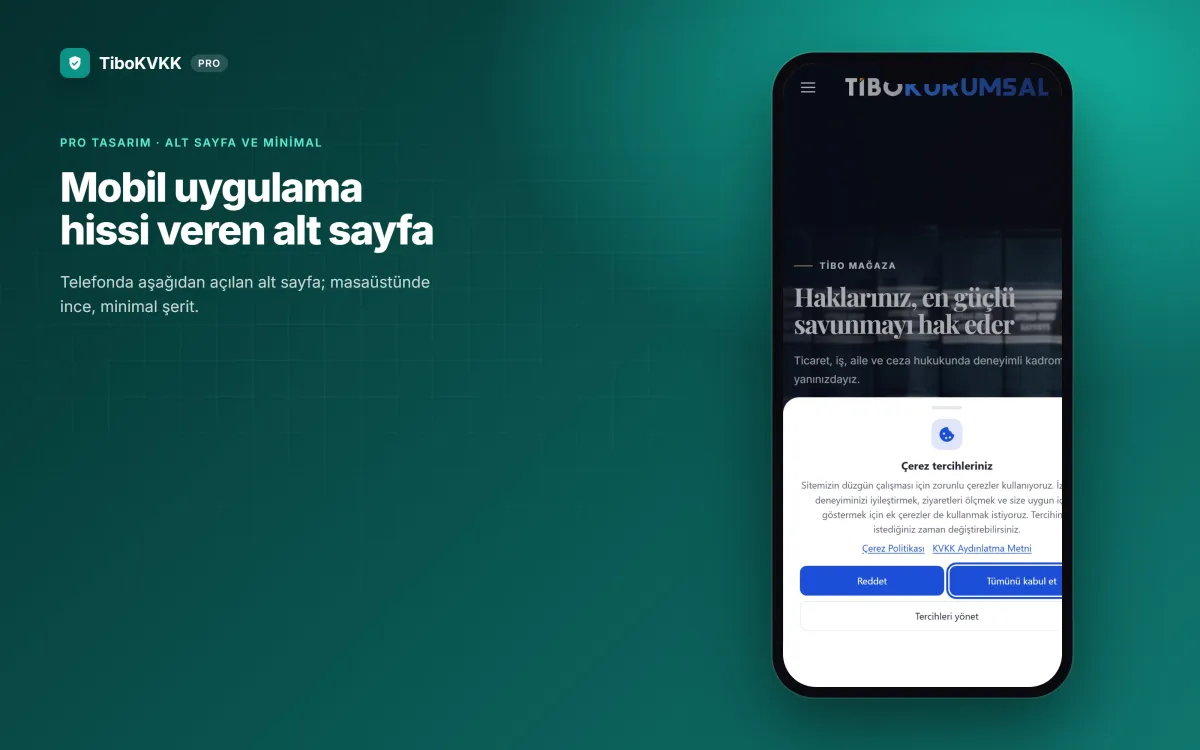 Pro alt sayfa tasarımı, telefonda