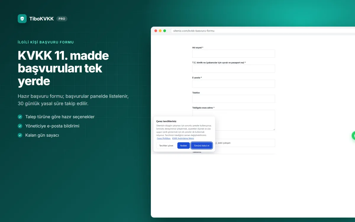KVKK ilgili kişi başvuru formu