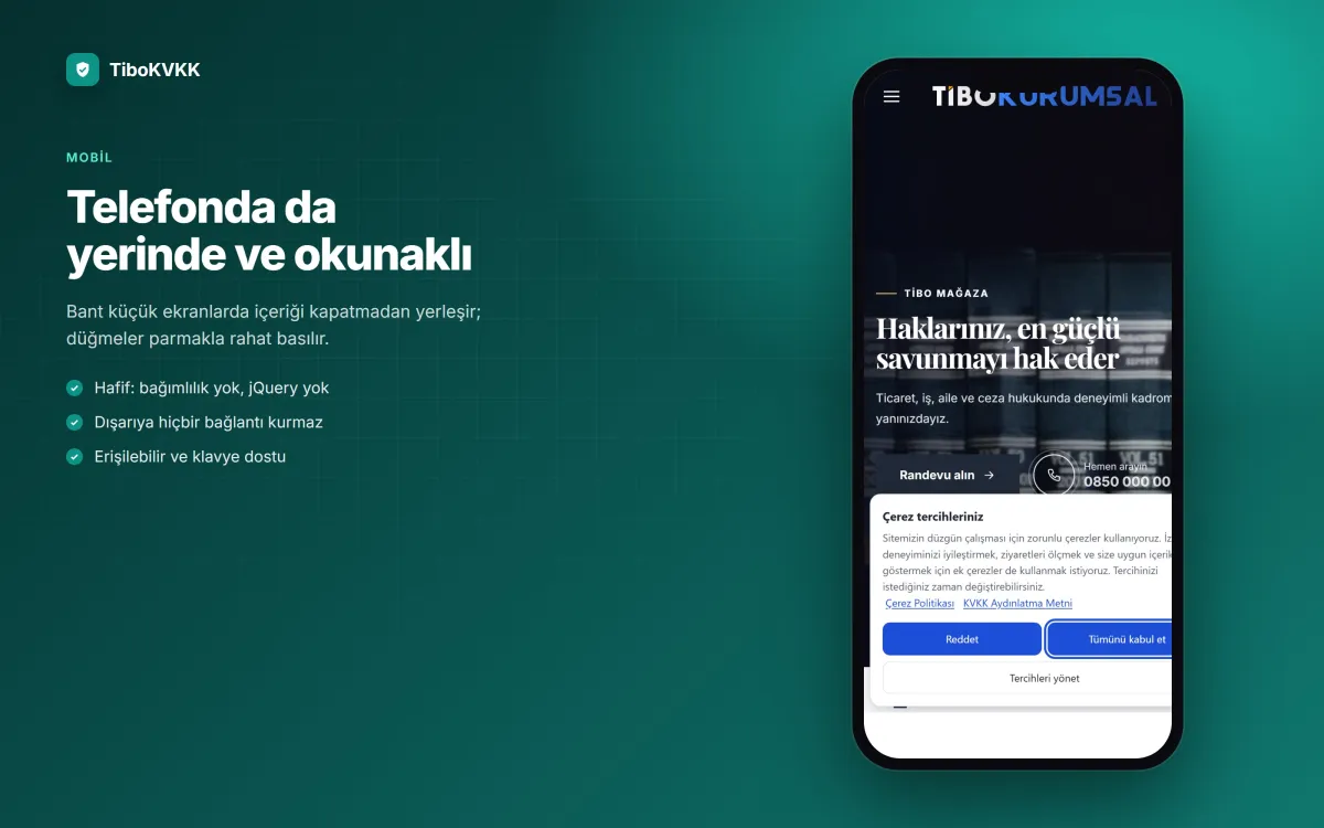 Telefonda çerez bandı