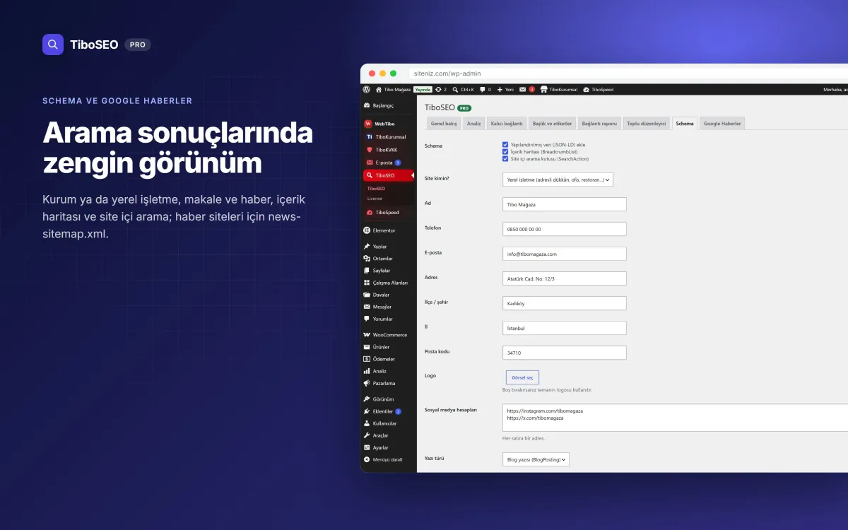 Schema ve Google Haberler ayarları