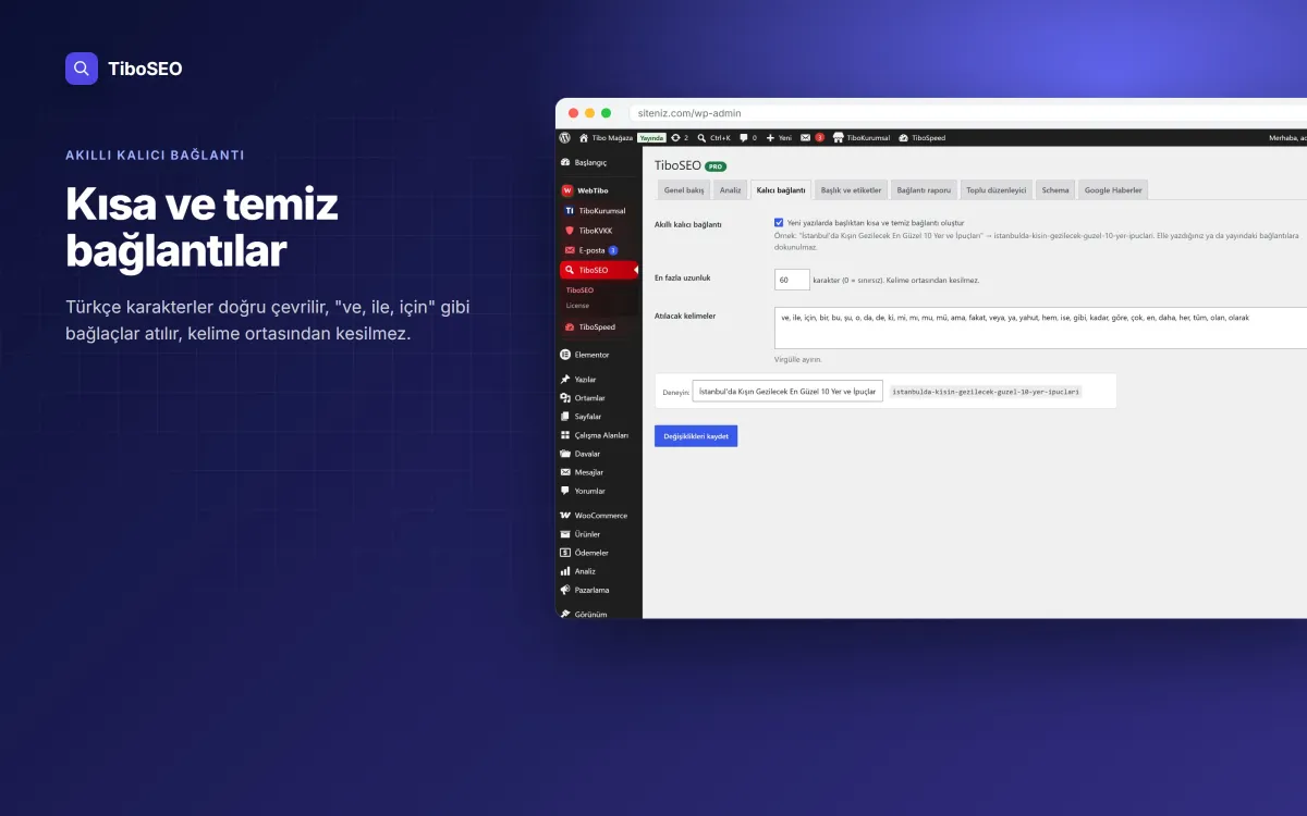 Akıllı kalıcı bağlantı ayarı