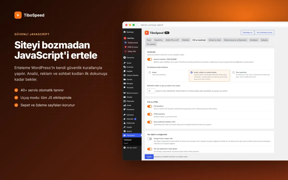 Güvenli JavaScript erteleme ayarları