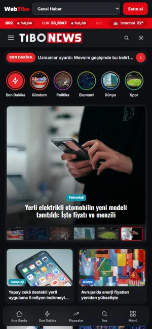 magazin teması — TiboNews mobil görünüm