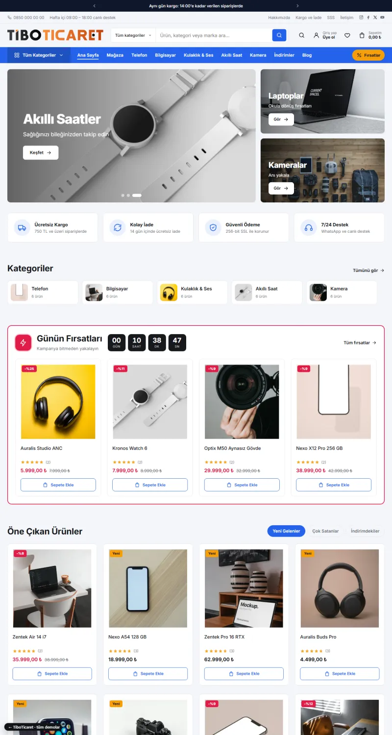 TiboTicaret Elektronik demosu