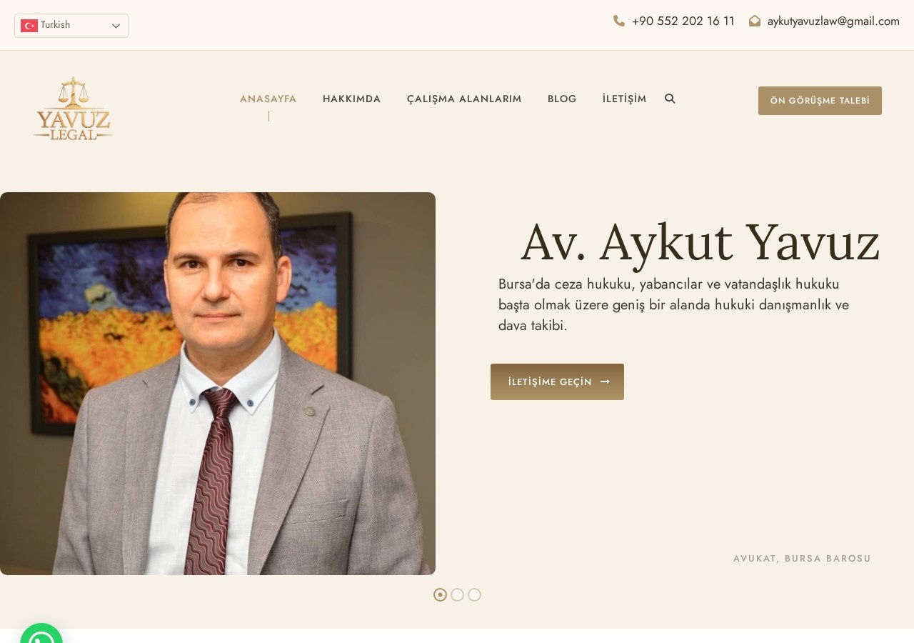 Yavuz Legal - Site Yenilemesi & Yapımı web sitesi