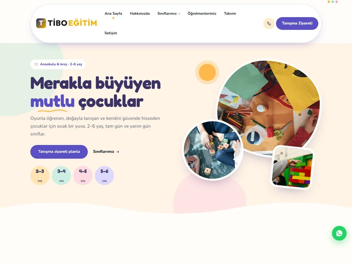 TiboEğitim Anaokulu & Kreş demosu