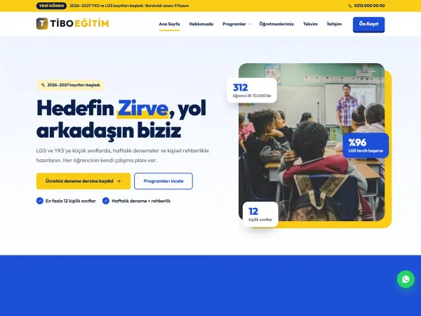 sürücü kursu teması için TiboEğitim Kurs Merkezi (YKS / LGS) görünümü