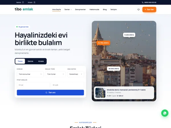villa satış sitesi için TiboEmlak Emlak Ofisi görünümü