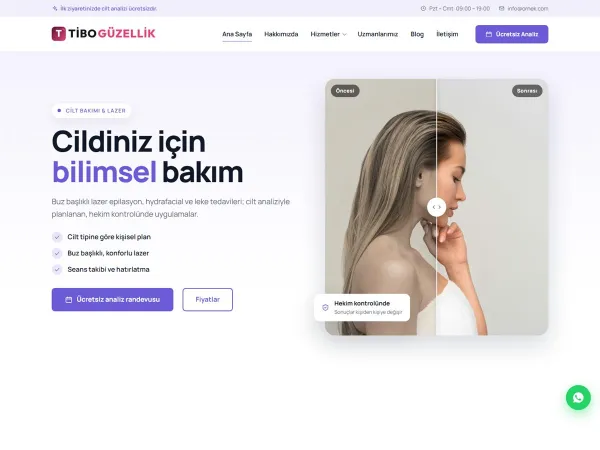 lazer epilasyon web sitesi — TiboGüzellik Cilt Bakımı & Lazer