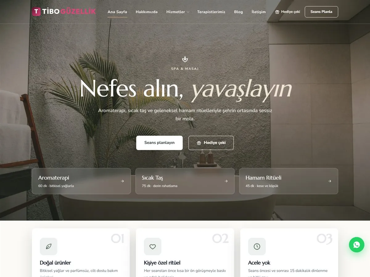 TiboGüzellik Spa & Masaj demosu