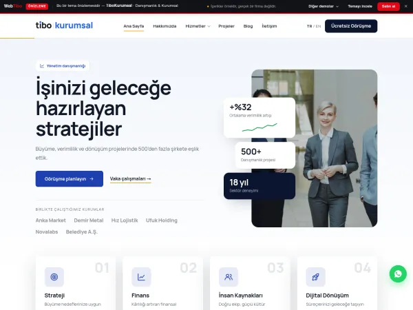 belediye web sitesi için TiboKurumsal Danışmanlık & Kurumsal görünümü