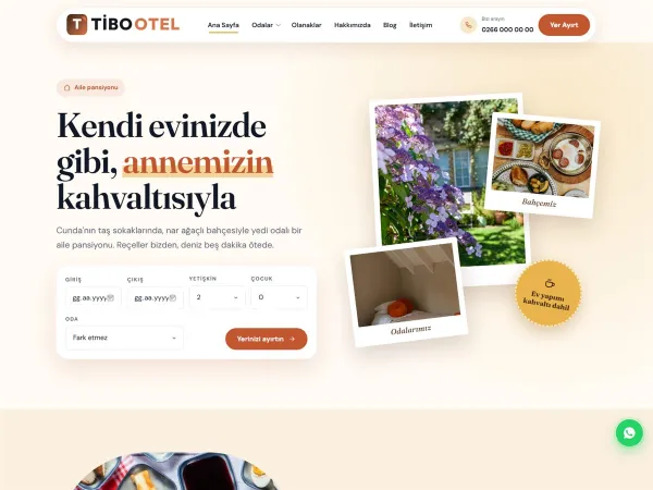 pansiyon web sitesi — TiboOtel Aile Pansiyonu