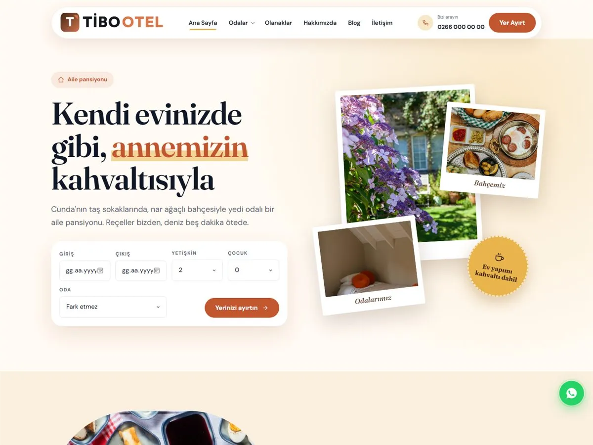 TiboOtel Aile Pansiyonu demosu