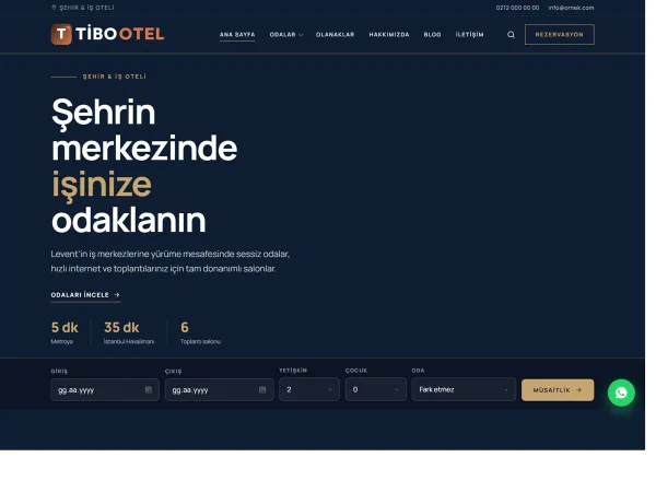 şehir oteli web sitesi — TiboOtel Şehir & İş Oteli