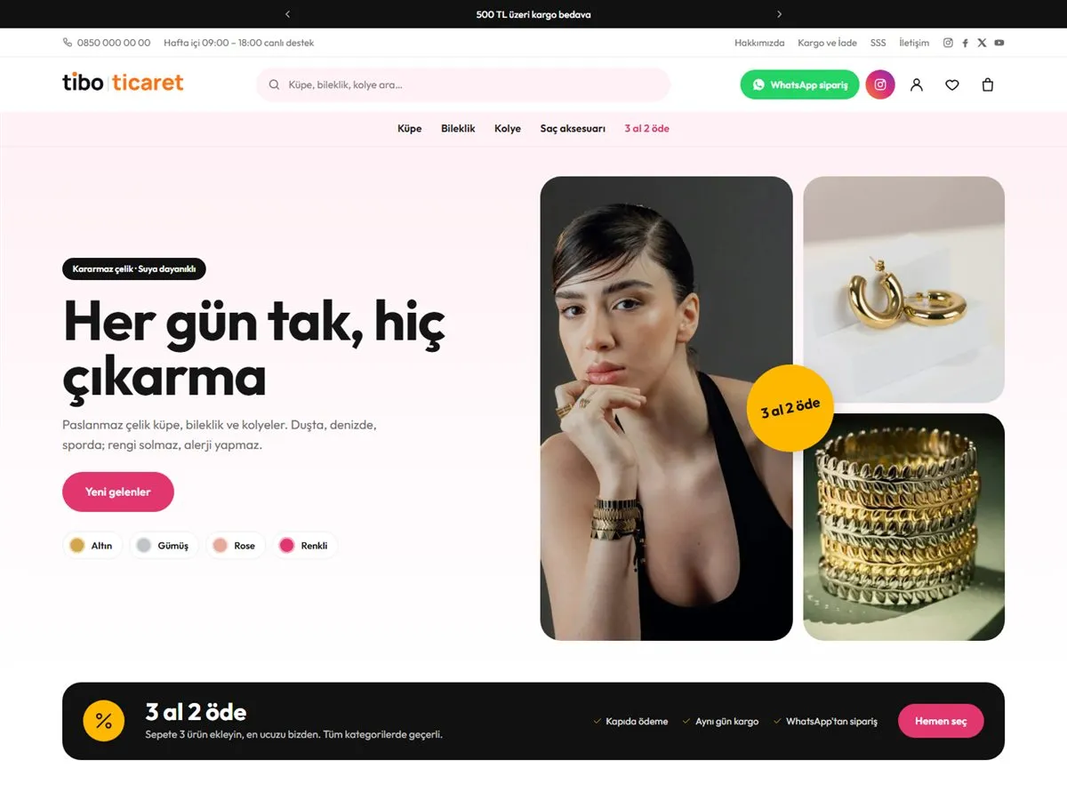 TiboTicaret Takı & Aksesuar Butiği demosu