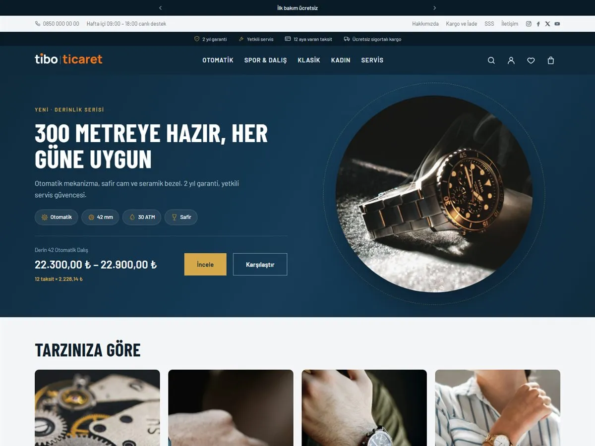 TiboTicaret Saat Butiği demosu